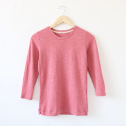 紅樺（べにかば） Lなめらか天竺 7分袖Tシャツ・画像