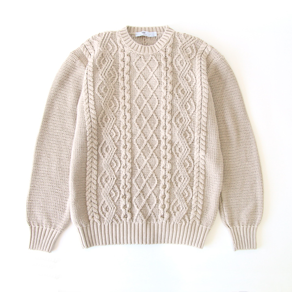 beige Lメンズ AranBeachセ-タ-・画像