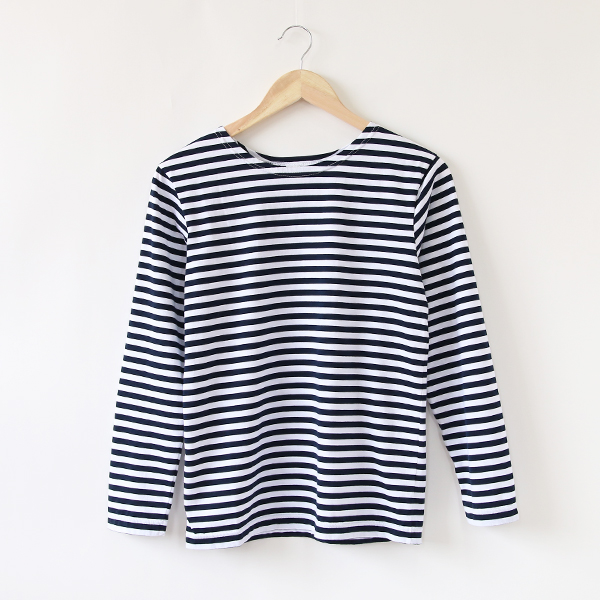 BLANC/MARINE/T3ロングスリ-ブ ボ-ダ-バスクシャツ・画像