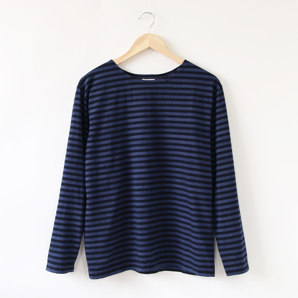 MID NIGHT NAVY/MARINE/T1ロングスリ-ブ ボ-ダ-バスクシャツ・画像