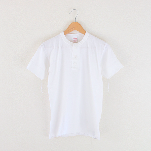 Mヘンリ-ネック S/S White・画像