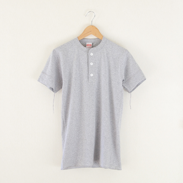 Lヘンリ-ネック S/S Heather Gray・画像