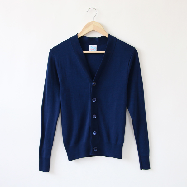 Navy MHENRI コットン カ-ディガン・画像