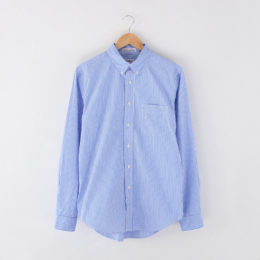 BLUE-15Hメンズ B.D.シャツGIZA 100/2 BROAD STRIPE・画像