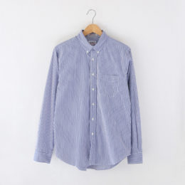 NAVY-15Hメンズ B.D.シャツGIZA 100/2 BROAD STRIPE・画像