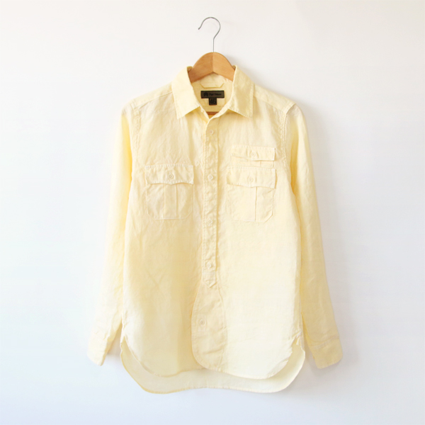 YELLOW 48メンズ BRITISH ARMY リネン シャツ・画像