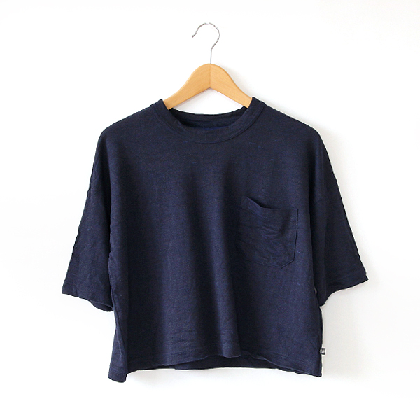 NAVYリネンコットン ポケット付プルオ-バ-・画像