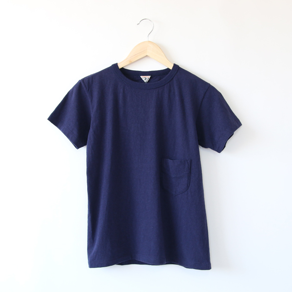 2ユニセックス DIZZY ポケット付クル-ネックTシャツ NAVY MELANGE・画像