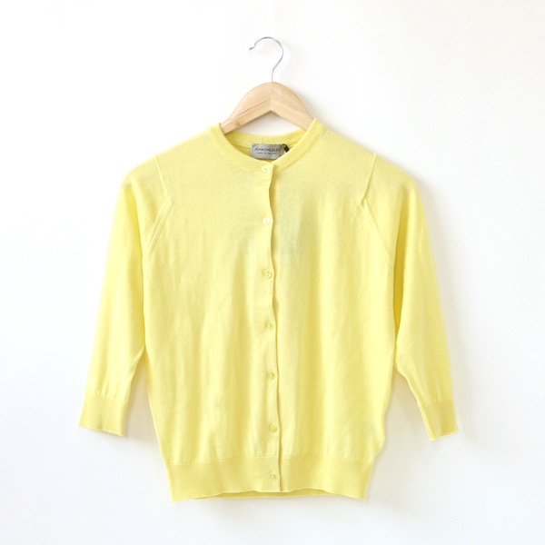 MADIN YELLOW/S30Gコットン 3/4袖カ-ディガン・画像