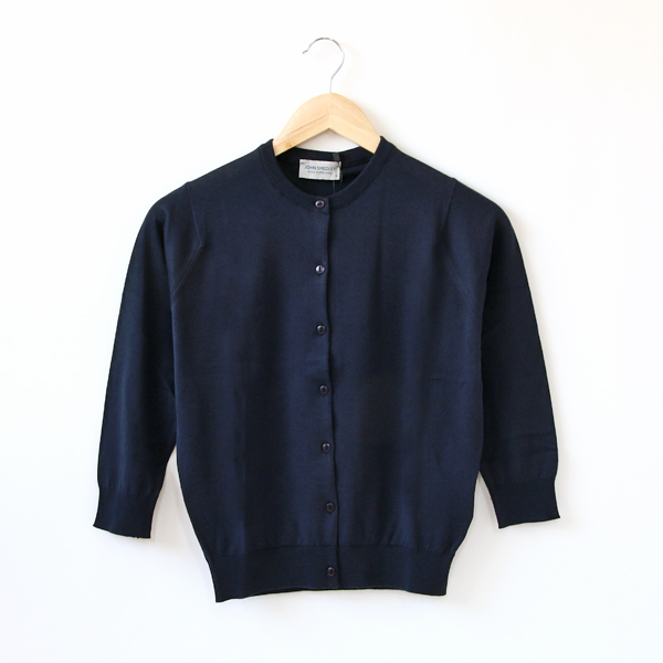 NAVY/S30Gコットン 3/4袖カ-ディガン・画像