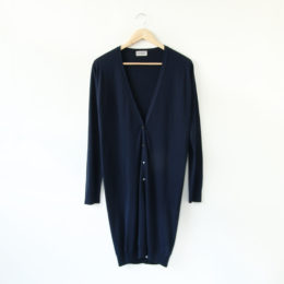 NAVY/S30Gコットン ロングカ-ディガン・画像