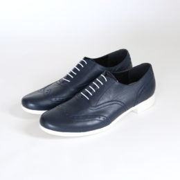 42TRAVEL SHOES メンズ ウイングチップ レイン NY/WH・画像