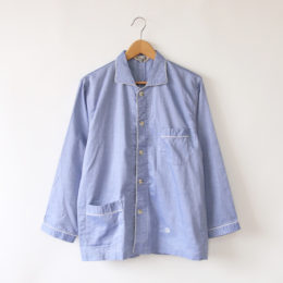 メンズパジャマ ワイドカラ-パイピング メンズ ネイビ-・画像