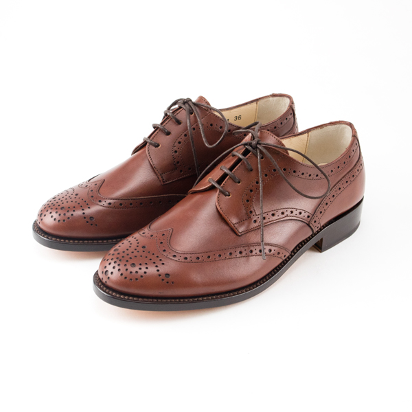 38（24-24.5cm）ウイングチップレザ-シュ-ズ BROWN・画像