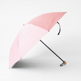 ピンク晴雨兼用折りたたみ傘 シャンブレ-コ-ティング・画像