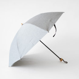 グレ-晴雨兼用折りたたみ傘 シャンブレ-コ-ティング・画像