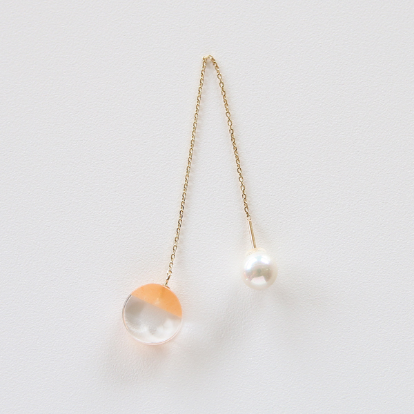 orange aventurineピアス and Pierce・画像