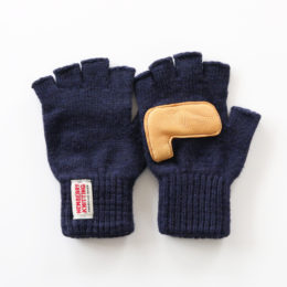 Dark Navyユニセックス 指なしニットグロ-ブ・画像