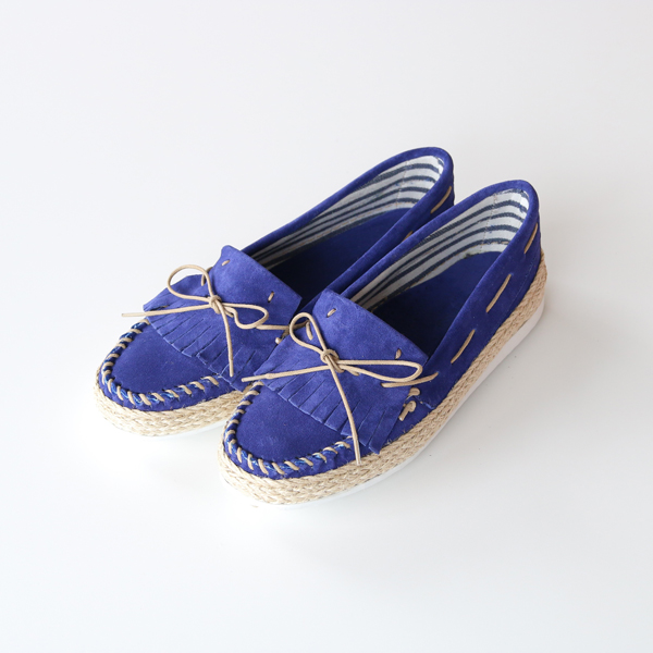 BLUE ELECTRIC SUEDE 362133BT フリンジスリッポン・画像