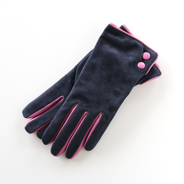 NAVYレディ-ス シ-プスキングロ-ブ くるみボタン付・画像