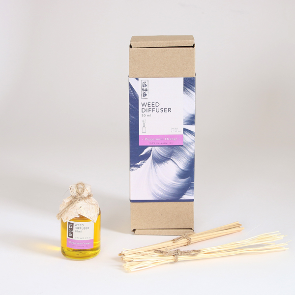 ペパ-ミントオレンジリ-ドディフュ-ザ-クリアボトル50ml・画像