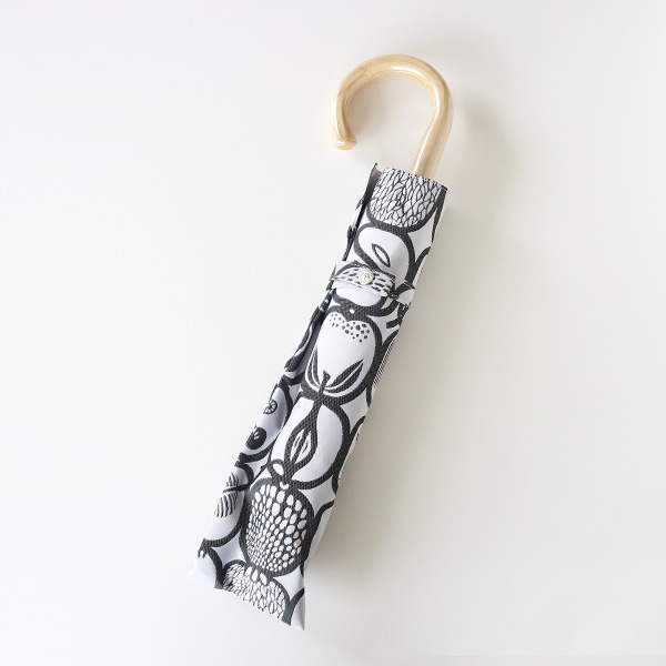 ホワイト×ブラック晴雨兼用折りたたみ傘 FRUKTLADA・画像