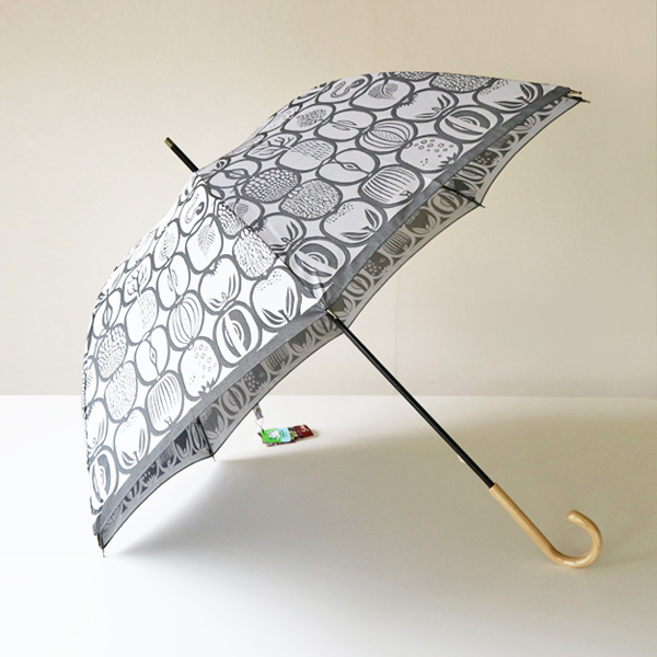 ホワイト×ブラック晴雨兼用長傘 FRUKTLADA・画像