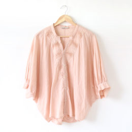 PINK BEIGE綿麻ジャカ-ド ドルマンスリ-ブ ブラウス・画像