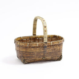 ござ目手付き籠小 小判 虎竹・画像