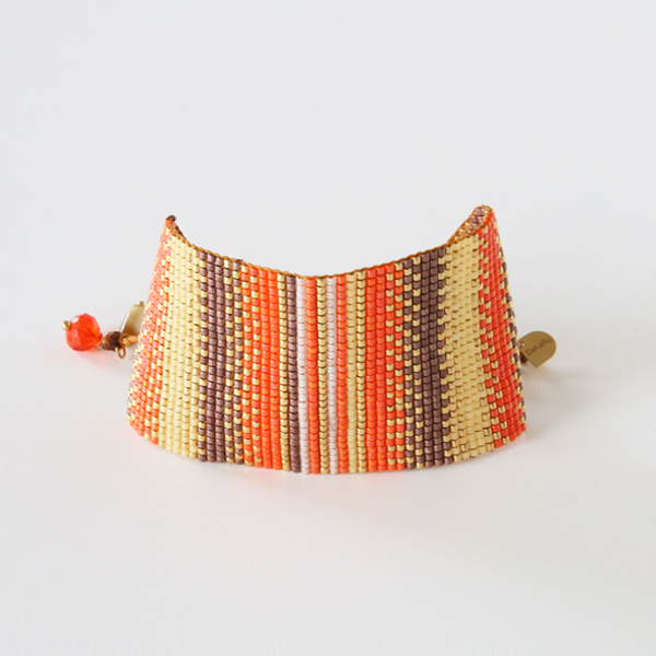 BRIGHT STAR MOHOGANI MANDARINEビ-ズブレスレット L・画像