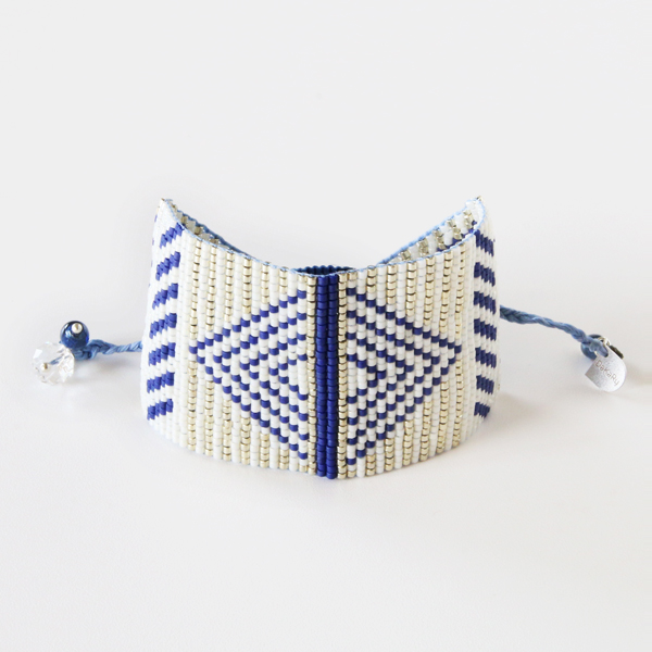 ETHIOPIA DRESS BLUEビ-ズブレスレット L・画像