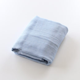 しじま（濃青）三河木綿 5重 ふんわりしっとりガ-ゼケット ハ-フ（100×140）・画像