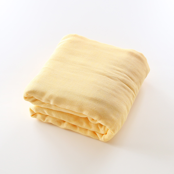 うらら(濃黄）三河木綿 5重 やわらか速乾ガ-ゼケット（140×200）・画像