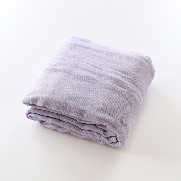 あじさい（中紫）三河木綿 5重 やわらか速乾ガ-ゼケット（140×200）・画像