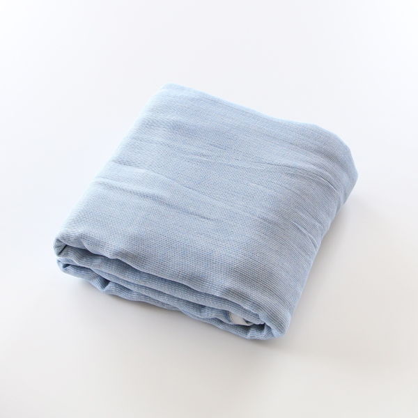 しじま（濃青）三河木綿 5重 やわらか速乾ガ-ゼケット（140×200）・画像