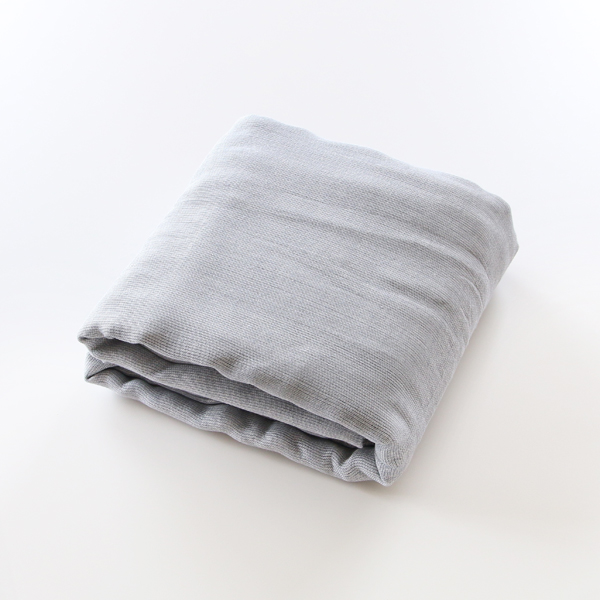 かすみ（中灰）三河木綿 5重 やわらか速乾ガ-ゼケット（140×200）・画像