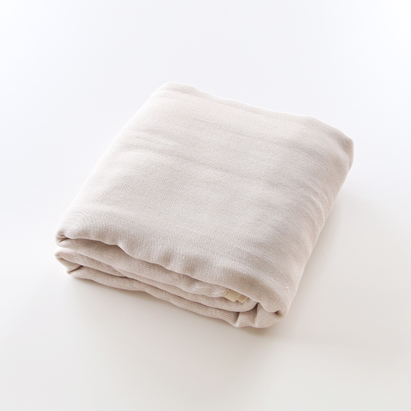 りきゅう（ベ-ジュ）三河木綿 5重 やわらか速乾ガ-ゼケット（140×200）・画像