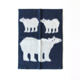 ミニブランケット（65×90）白クマ ネイビ-・画像