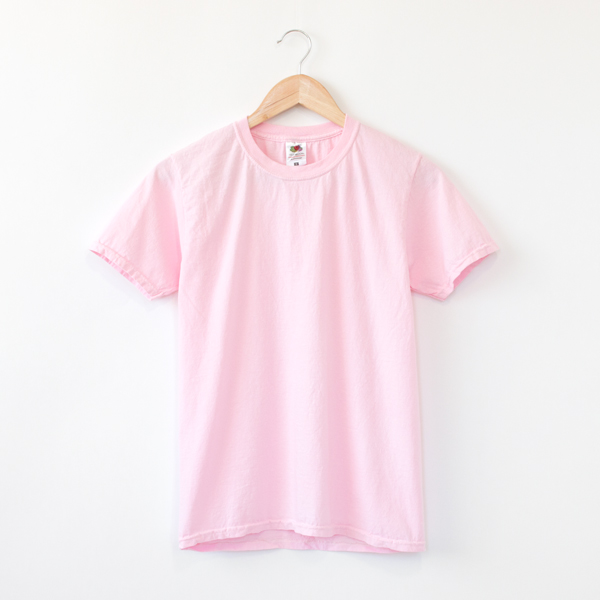Mパステルカラ-クル-ネックTee-L/PNK・画像