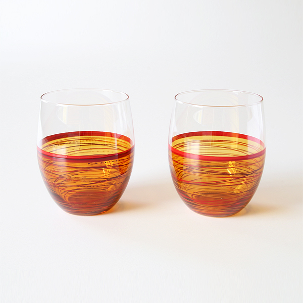 螺旋 タンブラ- 透 2個セット・画像