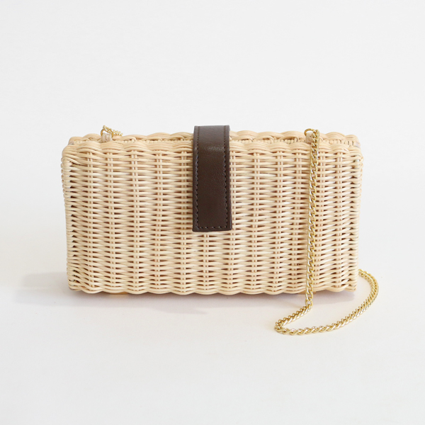 籐ショルダ-付ハンドバッグ・画像