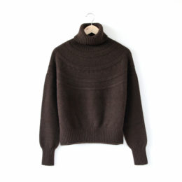 DARK BROWNヤク オフタ-トル ヨ-クレ-ス柄ニット・画像