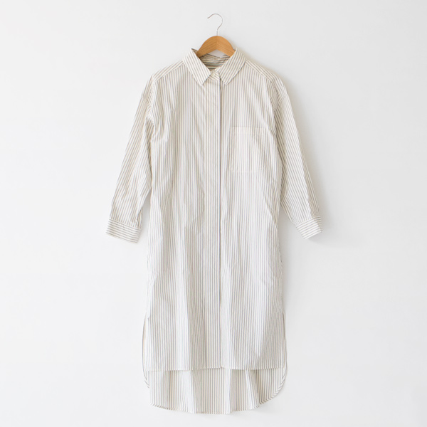 IVORY ストライプ シャツワンピ-ス・画像
