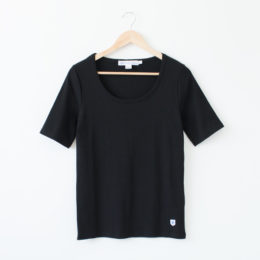 NOIRLADIES カットソ- ラウンドネック ハ-フスリ-ブ・画像