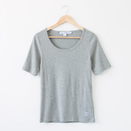 ASH CHINELADIES カットソ- ラウンドネック ハ-フスリ-ブ・画像