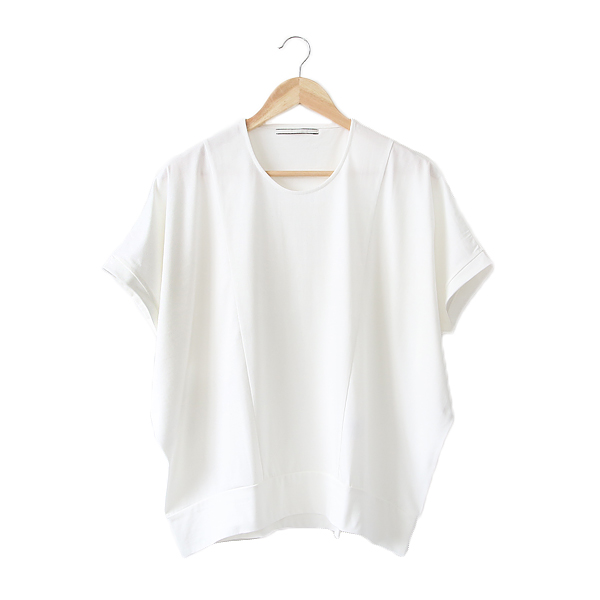 WHITEテクノラマ天竺 切り替えトップス・画像