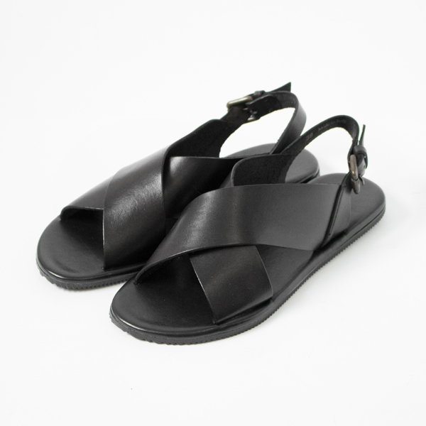 38レザ-サンダル W1628 NERO・画像