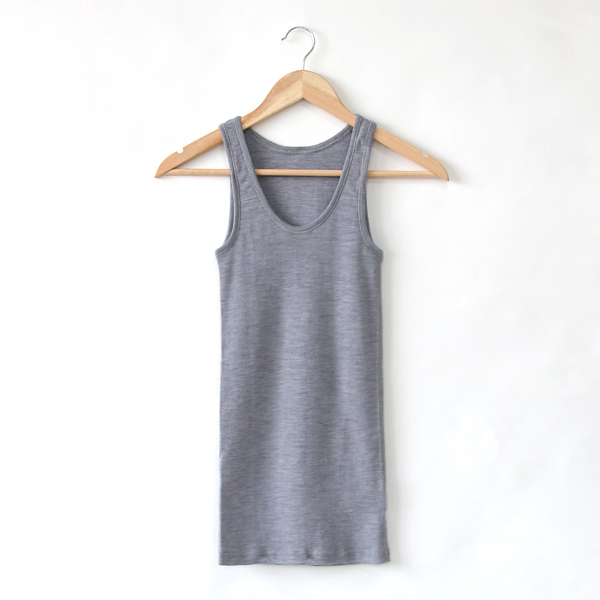 メリノウ-ル ライトグレ-メリノウ-ル タンクトップ・画像
