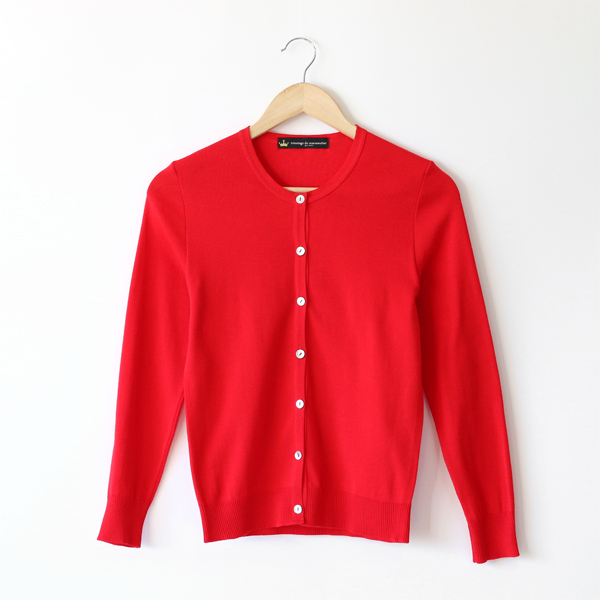 RED無地クル-ネックカ-ディガン・画像