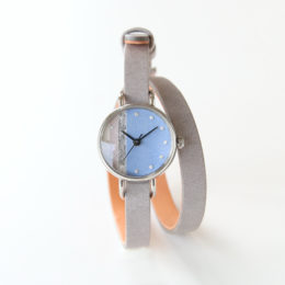 レディ-ス 二重巻き腕時計 かさね 露草(つゆくさ)・画像